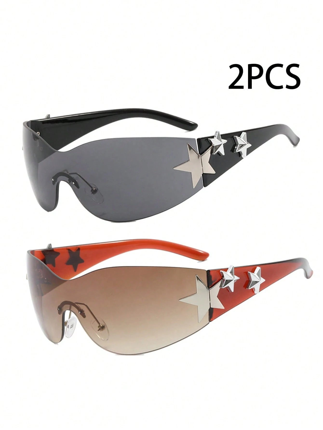 1Pc Women'S Rimless Star-Shaped Decor Y2K Fashion Eyeglasses for Daily Use Y2Kfest Musicfest for Summer Beach Vacation,Outdoor,Travel
