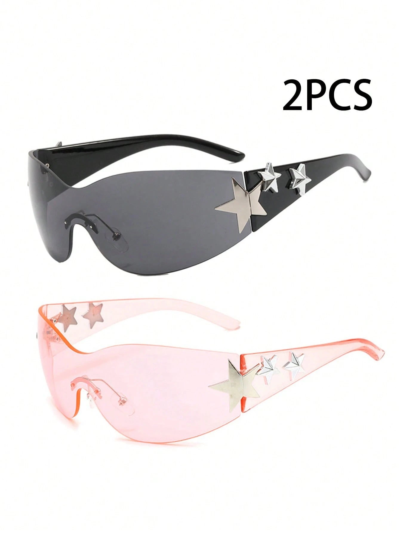 1Pc Women'S Rimless Star-Shaped Decor Y2K Fashion Eyeglasses for Daily Use Y2Kfest Musicfest for Summer Beach Vacation,Outdoor,Travel